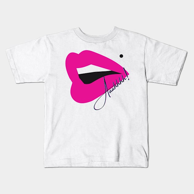 Purple Lips... Aaahhhh! Kids T-Shirt by boldstuffshop